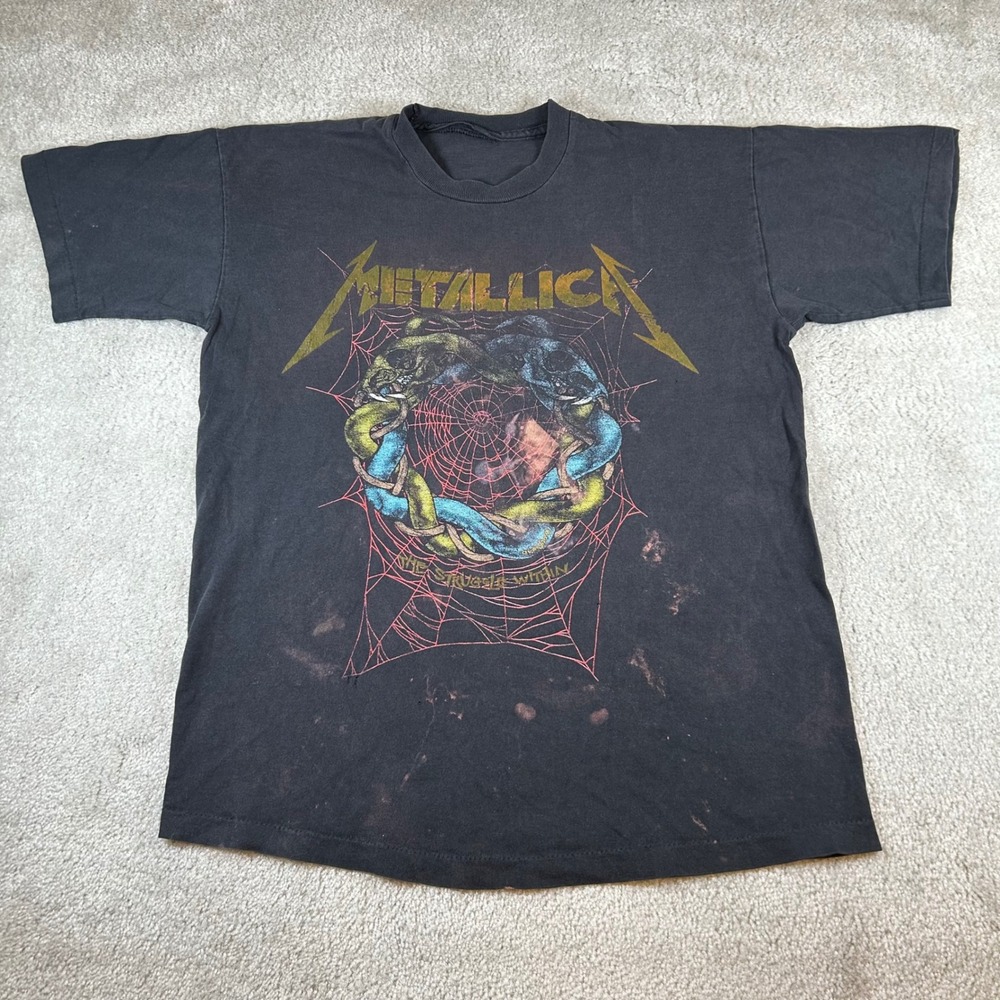 Vintage 90s Metallica T-Shirt Mens XL The Struggle Within Pushead Metal Euro